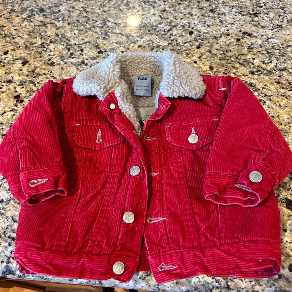 GUC Pumpkin Patch red corduroy infant jacket